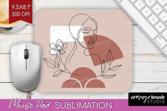 Line Art Woman Mouse Pad Sublimation - Minimalist Mousepad Product Image 1