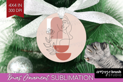 Line Art Woman Ornament PNG - Minimalist PNG Sublimation Product Image 1