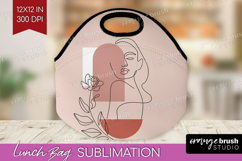Line Art Woman Lunch Bag - Minimalist Lunch Bug PNG Product Image 1