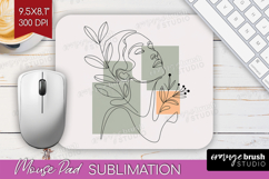 Line Art Woman Mouse Pad Sublimation - Minimalist Mousepad Product Image 1