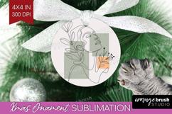 Line Art Woman Ornament PNG - Minimalist PNG Sublimation Product Image 1