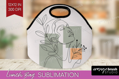 Line Art Woman Lunch Bag - Minimalist Lunch Bug PNG Product Image 1
