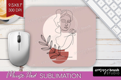 Line Art Woman Mouse Pad Sublimation - Minimalist Mousepad Product Image 1