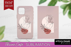 Line Art Woman Phone Case PNG - Minimalist Case PNG Product Image 1