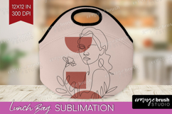 Line Art Woman Lunch Bag - Minimalist Lunch Bug PNG Product Image 1