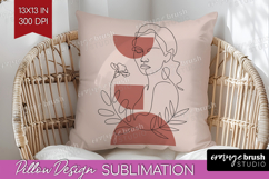 Line Art Woman Pillow Sublimation - Minimalist Pillow Cover Product Image 1
