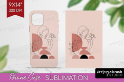 Line Art Woman Phone Case PNG - Minimalist Case PNG Product Image 1