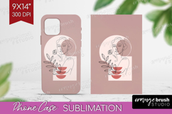 Line Art Woman Phone Case PNG - Minimalist Case PNG Product Image 1