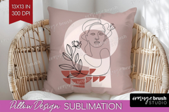 Line Art Woman Pillow Sublimation - Minimalist Pillow Cover Product Image 1