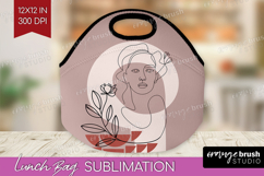 Line Art Woman Lunch Bag - Minimalist Lunch Bug PNG Product Image 1