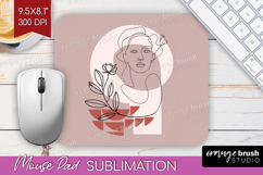 Line Art Woman Mouse Pad Sublimation - Minimalist Mousepad Product Image 1