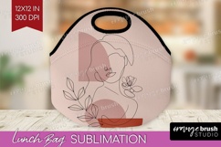 Line Art Woman Lunch Bag - Minimalist Lunch Bug PNG Product Image 1