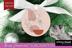 Line Art Woman Ornament PNG - Minimalist PNG Sublimation Product Image 1