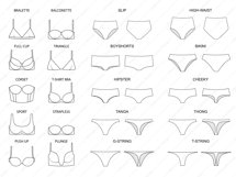 Large set of women's underwear icons Product Image 3