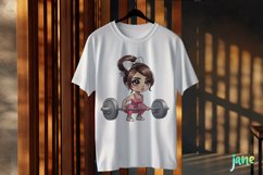 Little Girl With Gym Sublimation Clipart Product Image 2