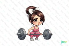 Little Girl With Gym Sublimation Clipart Product Image 1