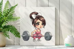 Little Girl With Gym Sublimation Clipart Product Image 3