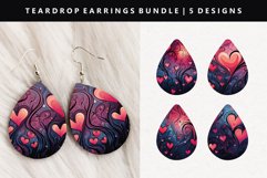 Valentine Teardrop Earring Sublimation PNG Design Product Image 1