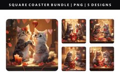 Loving Pet Square Coaster Design | Square Coaster PNG Product Image 3
