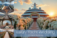 30 Luxury Yacht Wedding Digital Backdrops Product Image 1