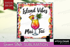 Mai Tai Cocktail Slate PNG Summer Drink Square Slate Product Image 1