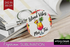 Mai Tai Cocktail Keychain PNG Summer Drink Keychain Product Image 1