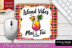 Mai Tai Cocktail Mouse Pad Sublimation Summer Drink Mousepad Product Image 1