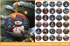 Mega Round Christmas Ornament Bundle | Christmas Sublimation Product Image 3