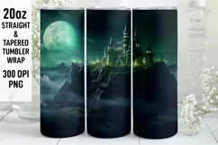 Halloween Scenes Tumbler Wrap, Halloween Witch Tumbler Wrap Product Image 1