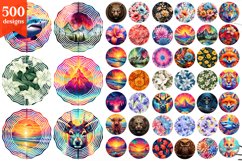 Round Wind Spinner Sublimation Bundle | Wind Spinner PNG Product Image 1