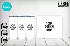 20oz Skinny Tumbler Mockup Full wrap | Full view wrap mockup Product Image 1