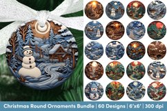 Mega Round Christmas Ornament Bundle | Christmas Sublimation Product Image 7