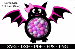 Halloween Candy Dome SVG | Halloween Bat Girl Candy Dome SVG Product Image 1