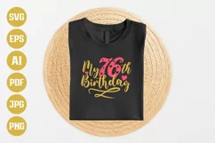 76th Birthday SVG | My 76th Birthday SVG| Birthday Product Image 1