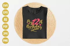 12th Birthday SVG | 12th Birthday SVG | Birthday SVG Product Image 1