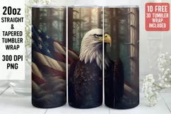 3D Eagle Tumbler Wrap | 3D Patriotic Tumbler Wrap Product Image 1