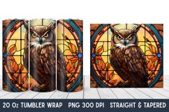 Owl Stained Glass Tumbler Wrap | Tumbler Wrap | Sublimation Product Image 1