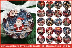 Mega Round Christmas Ornament Bundle | Christmas Sublimation Product Image 5