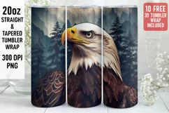 3D Eagle Tumbler Wrap | 3D Patriotic Tumbler Wrap Product Image 1