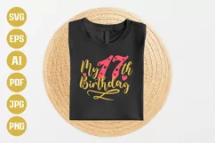 17th Birthday SVG | 17th Birthday SVG | Birthday SVG Product Image 1