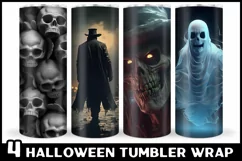 Creepy Halloween Tumbler Wrap PNG | Halloween Tumbler Product Image 1