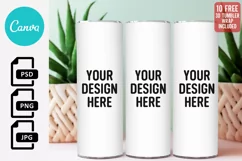 Skinny Tumbler Mockup | Canva Compatible | Craft Mockup Product Image 1