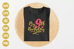 9th Birthday SVG | 9th Birthday SVG | Birthday SVG Product Image 1