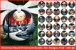 Mega Round Christmas Ornament Bundle | Christmas Sublimation Product Image 4