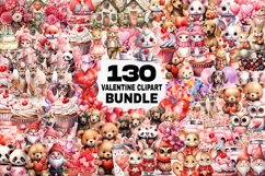 Watercolor Valentine Clipart Bundle Product Image 1