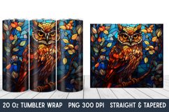 Owl Stained Glass Tumbler Wrap | Tumbler Wrap | Sublimation Product Image 1