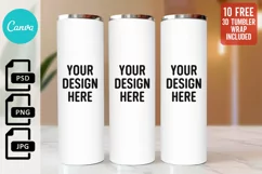 Skinny Tumbler Mockup | Canva Compatible | Craft Mockup Product Image 1