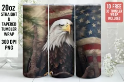 3D Eagle Tumbler Wrap | 3D Patriotic Tumbler Wrap Product Image 1