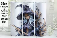 Halloween Tumbler Wrap | Quilling Witch Tumbler Wrap | 3D Product Image 1