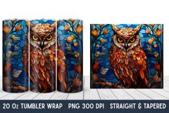 Owl Stained Glass Tumbler Wrap | Tumbler Wrap | Sublimation Product Image 1
